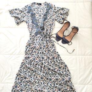 LuLu's wrap maxi floral print dress